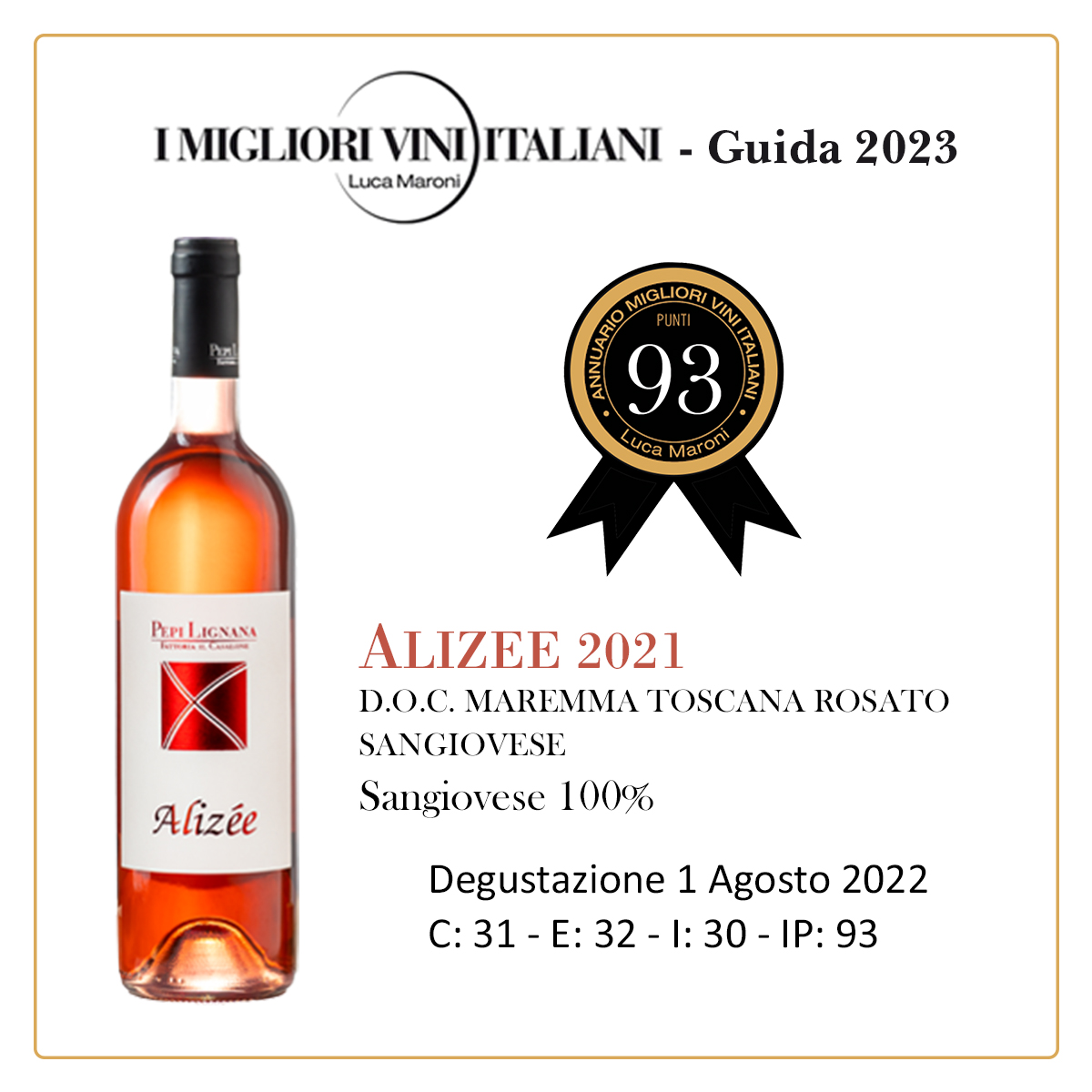 Luca Maroni Annuario Migliori Vini Guida 2023 Alizee Pepi Lignana Wine