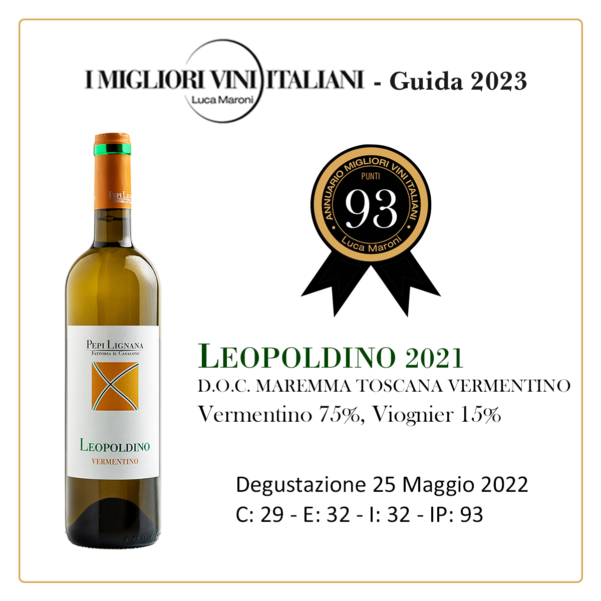 Luca Maroni Annuario Migliori Vini Guida 2023 Leopoldino Pepi Lignana Wine